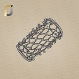Oxidized 925 Silver Chain Diamond Ring Jewelry