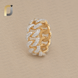 14K Solid Yellow Gold Double Cut White diamond Eternity Ring Band