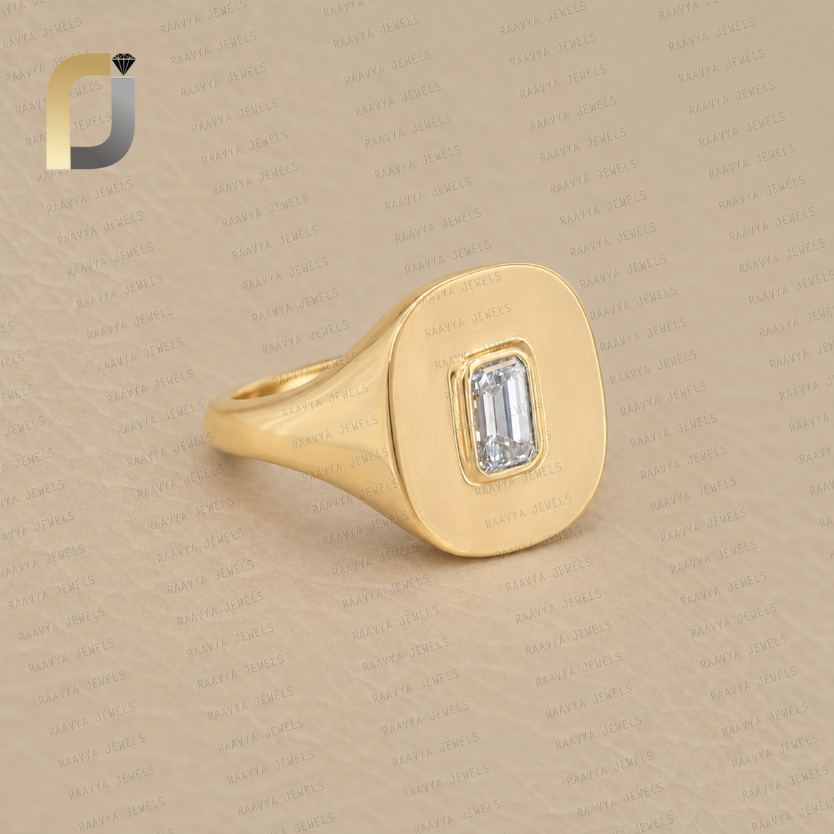 Bezel Set Diamond 14k Yellow Gold Cocktail Ring Jewelry