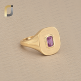 Pink Sapphire Gemstone 14k Yellow Gold Cocktail Ring Jewelry