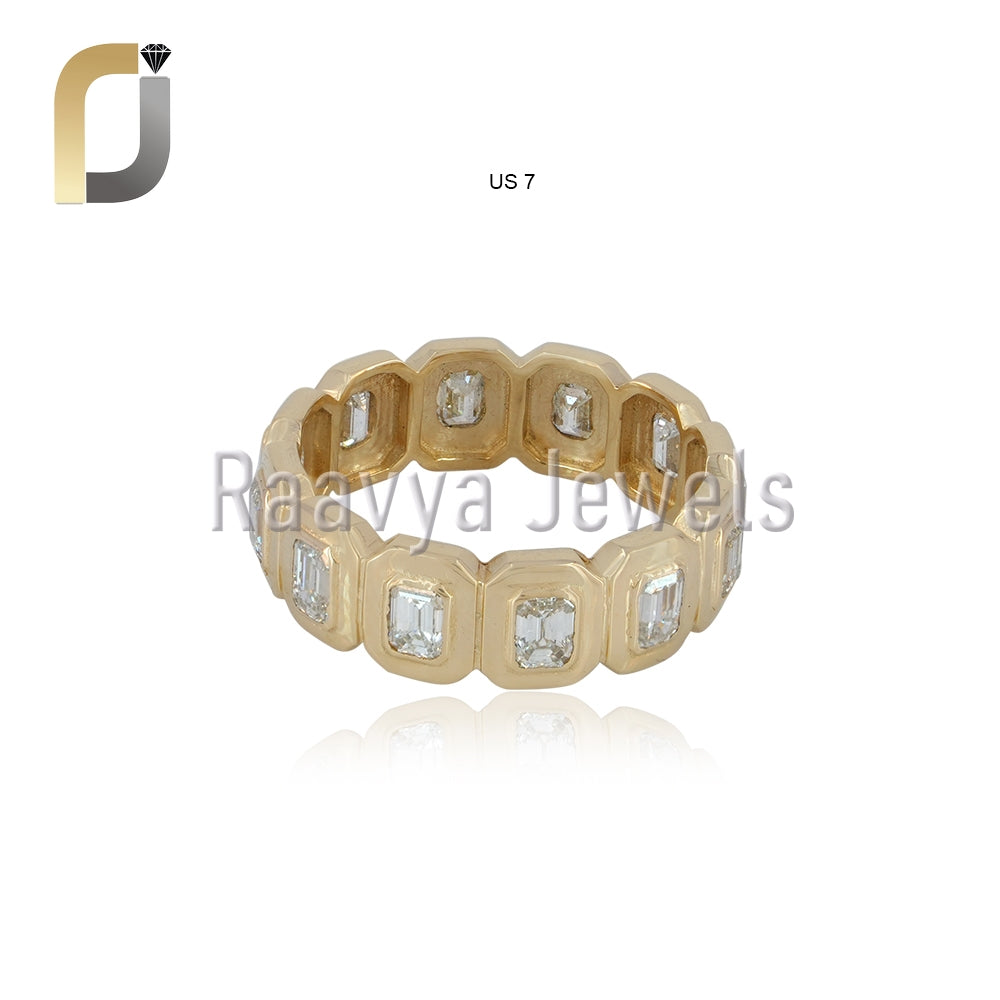 14k Yellow Gold Diamond Full Eternity Band Ring Jewelry