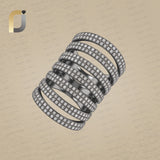 925 Silver Pave Diamond Designer Ring Jewelry