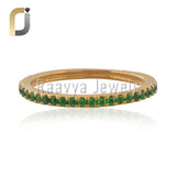 Chrome Diopside Gemstone 14k Gold Band Ring Jewelry