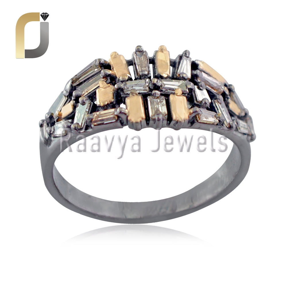 925 Silver Baguette Diamond Eternity Band Ring Jewelry