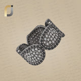 Black, Champagne Diamond Oxidized 925 Silver Band Ring Jewelry