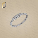 Solid 925 Silver band Ring Natural Baguette Diamond Jewelry Handmade Ring