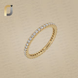 Genuine White Diamond Solid 14k Yellow Gold Jewelry Band Ring