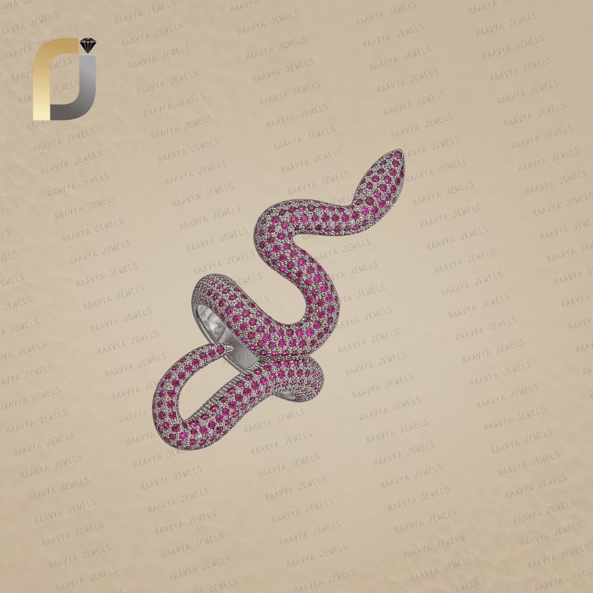 Gemstone Ruby 925 Silver Snake Ring Jewelry