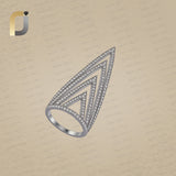 Diamond 925 Silver Long Designer Ring Jewelry
