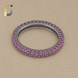 925 Silver Band Ring Natural Ruby Gemstone Handmade Silver Ring