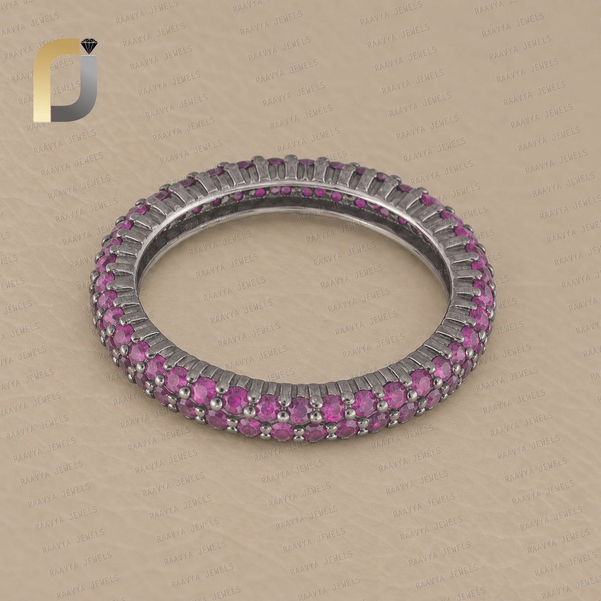 925 Silver Band Ring Natural Ruby Gemstone Handmade Silver Ring