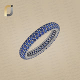 Blue Sapphire 925 Silver Full Eternity Band Ring