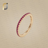 14k Gold Full Eternity Ruby Handmade Band Ring Jewelry