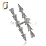 Champagne Diamond 925 Silver Long Ring Jewelry