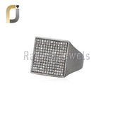 Champagne Diamond Silver Square Ring Jewelry