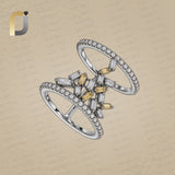 Baguette Diamond Designer 925 Silver Band Ring Jewelry