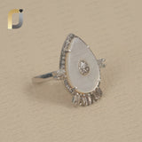 Mother of Pearl Diamond Silver Ring Jewelry