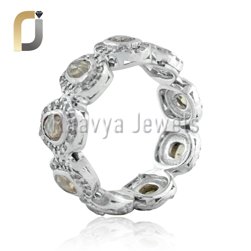 925 Silver Ring Handmade Natural sapphire Diamond Ring Handmade Jewelry
