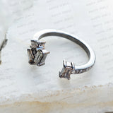Baguette Diamond 925 Silver Band Ring Jewelry