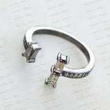 Baguette Diamond Oxidized 925 Silver Band Ring Jewelry