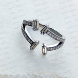 Baguette Diamond 925 Silver Band Ring Jewelry