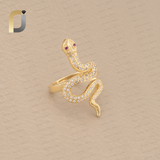 Solid 925 Silver Snake Ring Diamond Jewelry Yellow Gold Plated Snake Ring