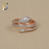 Diamond Snake 14k Rose Gold Band Ring Fine Jewelry