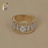 14k Yellow Gold Multi Shape Diamond Band Ring Jewelry