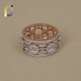 14k Rose Gold Diamond Full Band Multi Ring Designer Jewelry