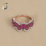 Lab Grown Pink Diamond 14k Rose Gold Diamond Cocktail Ring Fine Jewelry