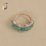 Lab Grown Green Diamond 14k Gold Pave Diamond Handmade Cocktail Ring